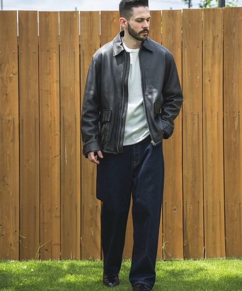 ミスターオリーブ ボンバージャケット ミンクファー MR.OLIVE レザー MR.OLIVE（ミスターオリーブ）の「HAIR SHEEP SOFT LEATHER / TYPE