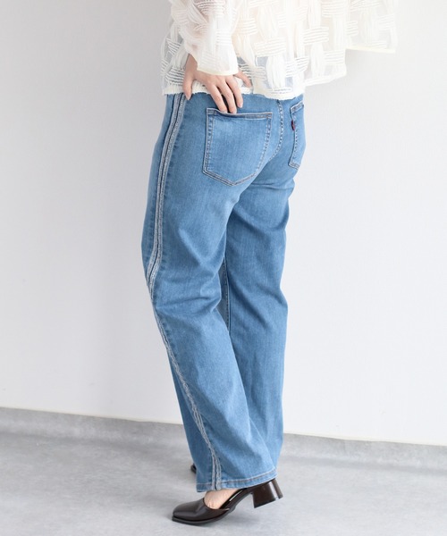 cepo（セポ）の「接触冷感・UVカット ＩＣＥデニムサイドラインストレート（デニムパンツ・レディース・ブルー系3/ブルー系1/グレー・L/M/S）」の10枚目の写真