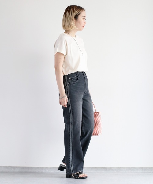 cepo（セポ）の「接触冷感・UVカット ＩＣＥデニムサイドラインストレート（デニムパンツ・レディース・ブルー系3/ブルー系1/グレー・L/M/S）」の18枚目の写真