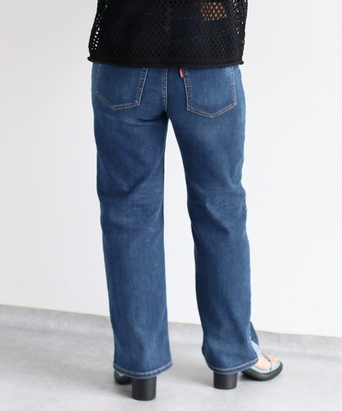 cepo（セポ）の「接触冷感・UVカット ＩＣＥデニムサイドラインストレート（デニムパンツ・レディース・ブルー系3/ブルー系1/グレー・L/M/S）」の7枚目の写真
