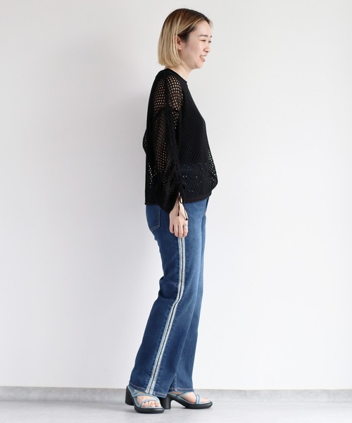 cepo（セポ）の「接触冷感・UVカット ＩＣＥデニムサイドラインストレート（デニムパンツ・レディース・ブルー系3/ブルー系1/グレー・L/M/S）」の20枚目の写真