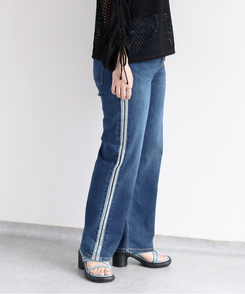 cepo（セポ）の「接触冷感・UVカット ＩＣＥデニムサイドラインストレート（デニムパンツ・レディース・ブルー系3/ブルー系1/グレー・L/M/S）」の15枚目の写真