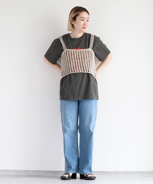 cepo（セポ）の「接触冷感・UVカット ＩＣＥデニムサイドラインストレート（デニムパンツ・レディース・ブルー系3/ブルー系1/グレー・L/M/S）」の11枚目の写真