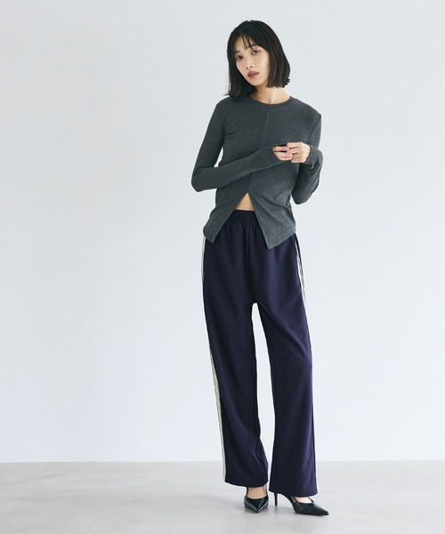 coca(coca)(コカ)の「サイドラインジョーゼットパンツ(その他パンツ・レディース・ネイビー/チャコール/ダークグリーン/ライトベージュ/ピンク系その他/ブラウン・SHORT/MEDIUM/LONG)」の16枚目の写真