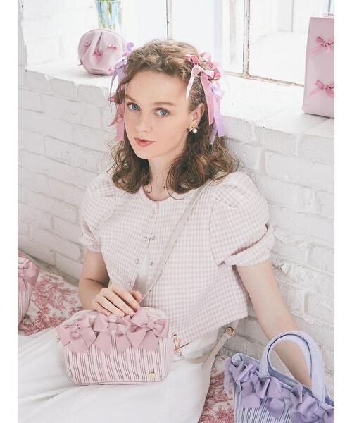 【セール】リボンプリーツショルダーバッグ（ショルダーバッグ）｜Maison de FLEUR（メゾンドフルール）