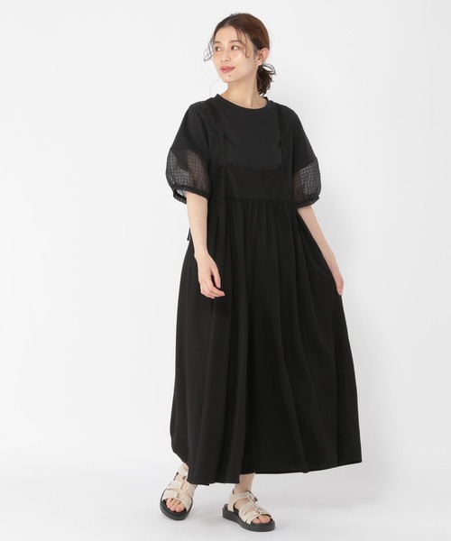 studio CLIP（スタディオクリップ）の「【接触冷感】ひんやりジャージサロペット（サロペット/オーバーオール・レディース・ブラック/ブラウン/カーキ・FREE）」の6枚目の写真