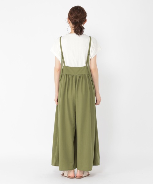 studio CLIP（スタディオクリップ）の「【接触冷感】ひんやりジャージサロペット（サロペット/オーバーオール・レディース・ブラック/ブラウン/カーキ・FREE）」の12枚目の写真