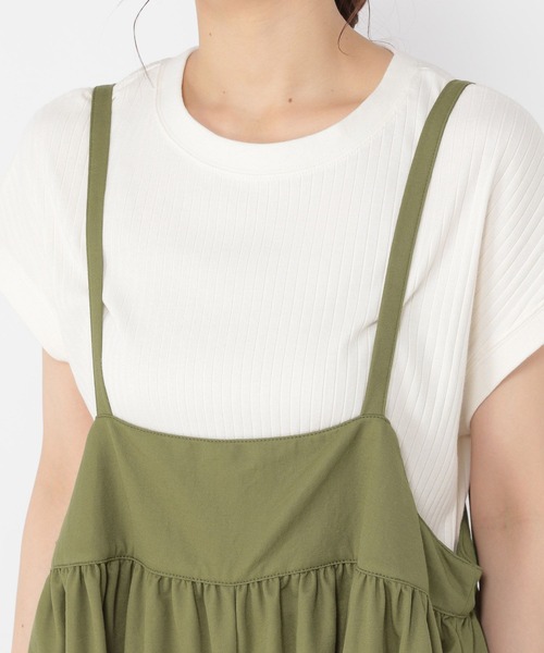 studio CLIP（スタディオクリップ）の「【接触冷感】ひんやりジャージサロペット（サロペット/オーバーオール・レディース・ブラック/ブラウン/カーキ・FREE）」の13枚目の写真