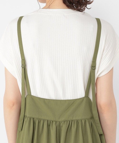 studio CLIP（スタディオクリップ）の「【接触冷感】ひんやりジャージサロペット（サロペット/オーバーオール・レディース・ブラック/ブラウン/カーキ・FREE）」の16枚目の写真