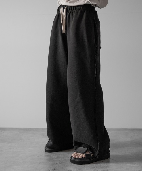 RUUBON】damage wide sweat pants / ダメージワイドスウェット