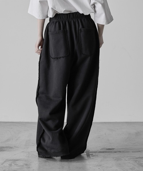 RUUBON】damage wide sweat pants / ダメージワイドスウェット