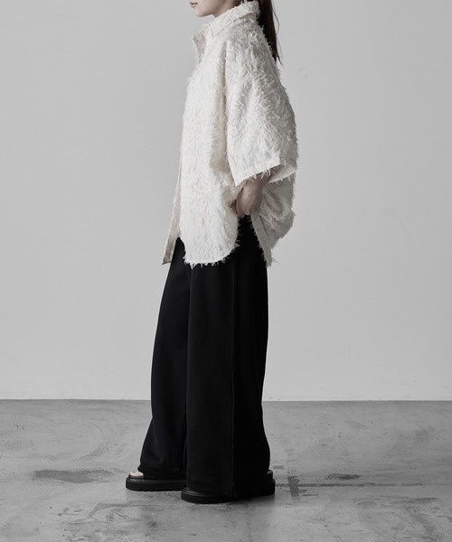 RUUBON（ルーボン）の「【RUUBON】damage wide sweat pants / ダメージワイドスウェットパンツ（スウェットパンツ・メンズ・ブラック/グレー・S/M/L）」の10枚目の写真