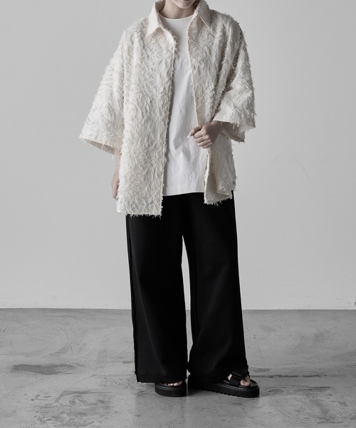 RUUBON（ルーボン）の「【RUUBON】damage wide sweat pants / ダメージワイドスウェットパンツ（スウェットパンツ・メンズ・ブラック/グレー・S/M/L）」の11枚目の写真