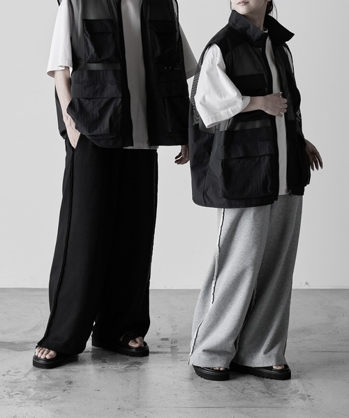 RUUBON（ルーボン）の「【RUUBON】damage wide sweat pants / ダメージワイドスウェットパンツ（スウェットパンツ・メンズ・ブラック/グレー・S/M/L）」の16枚目の写真