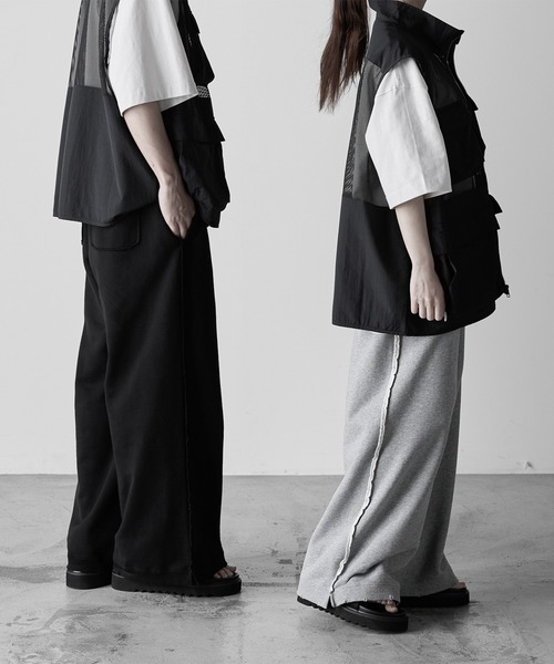 RUUBON（ルーボン）の「【RUUBON】damage wide sweat pants / ダメージワイドスウェットパンツ（スウェットパンツ・メンズ・ブラック/グレー・S/M/L）」の17枚目の写真