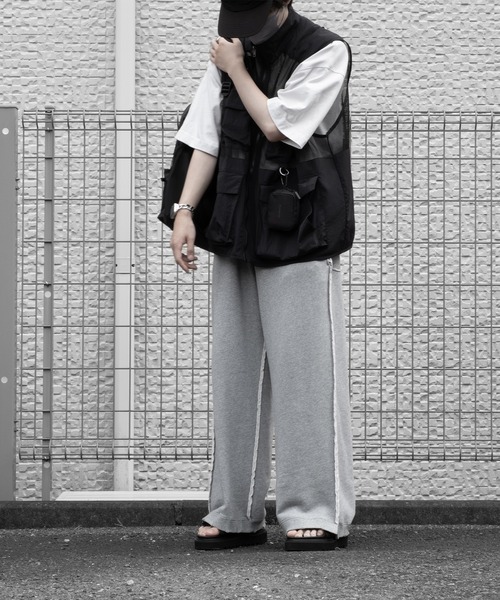 RUUBON（ルーボン）の「【RUUBON】damage wide sweat pants / ダメージワイドスウェットパンツ（スウェットパンツ・メンズ・ブラック/グレー・S/M/L）」の19枚目の写真