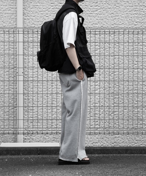 RUUBON（ルーボン）の「【RUUBON】damage wide sweat pants / ダメージワイドスウェットパンツ（スウェットパンツ・メンズ・ブラック/グレー・S/M/L）」の20枚目の写真