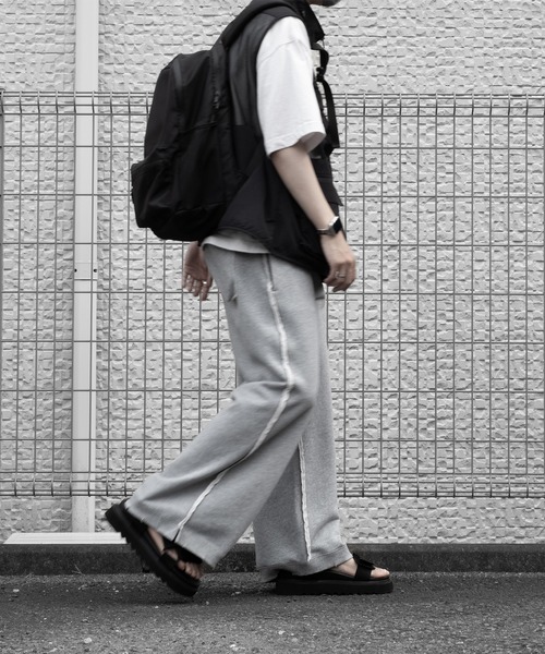 RUUBON（ルーボン）の「【RUUBON】damage wide sweat pants / ダメージワイドスウェットパンツ（スウェットパンツ・メンズ・ブラック/グレー・S/M/L）」の21枚目の写真