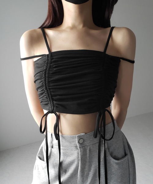 3color 】3WAYクロスストラップリボンシャーリングショート