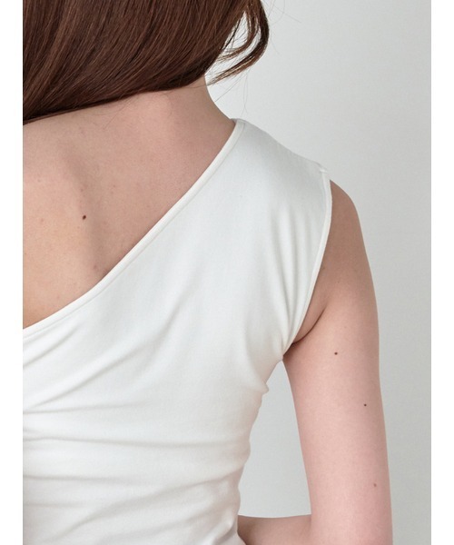 SNIDEL(スナイデル)の「カップインアシメタンク(タンクトップ・レディース・チャコールグレー/ブラック/ホワイト・FREE)」の8枚目の写真