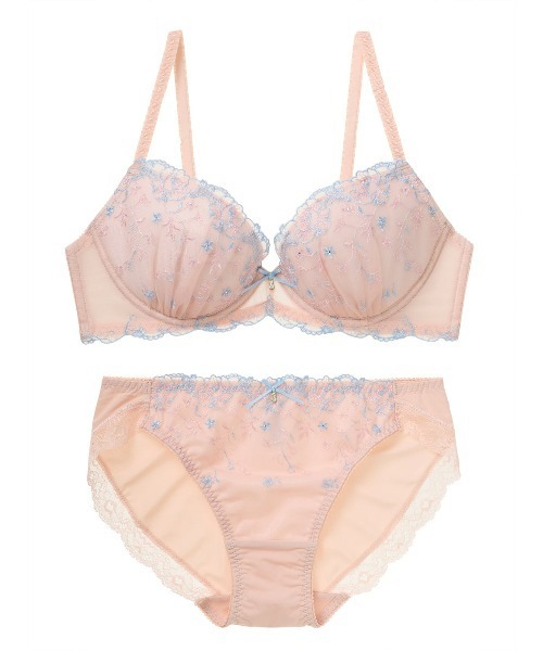 tutuanna（チュチュアンナ）の「[永遠のブラ]クラシカルエミリーブラ&ショーツセット（ブラ&ショーツ・レディース・クリーム/セージグリーン/ブラック/ピンク/グレー/ターコイズブルー/ホワイト/コーラルピンク・B65/A75/A70/A65/D80/D75/D70/D65/C80/C75/C70/C65/B75/B70/E70/E65）」の9枚目の写真