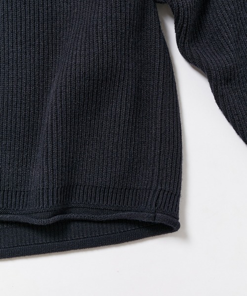 【セール】ルーズシルエット ハーフジップ ビッグカラー ニット プルオーバー / ユニセックス（ニット/セーター）｜ADAM ET ROPE'（アダムエロペ）