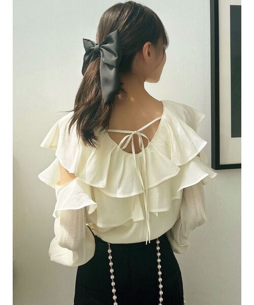 RESEXXY（リゼクシー）の「ポイントオープンブラウス（シャツ/ブラウス・レディース・ホワイト/ブルー/ブラック・FREE）」の7枚目の写真