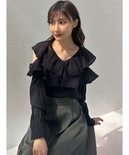 RESEXXY（リゼクシー）の「ポイントオープンブラウス（シャツ/ブラウス・レディース・ホワイト/ブルー/ブラック・FREE）」の15枚目の写真