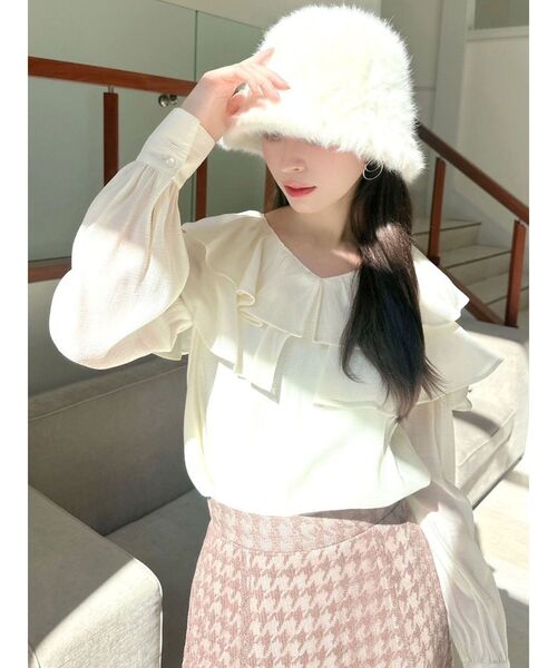 RESEXXY（リゼクシー）の「ポイントオープンブラウス（シャツ/ブラウス・レディース・ホワイト/ブルー/ブラック・FREE）」の21枚目の写真