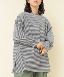 【Мサイズ】トレーナー　ボーダーカットソー　まとめ売り　アールエヌエーエヌ セール】オーバー サイズ クルーネック ボーダー トレーナー（T