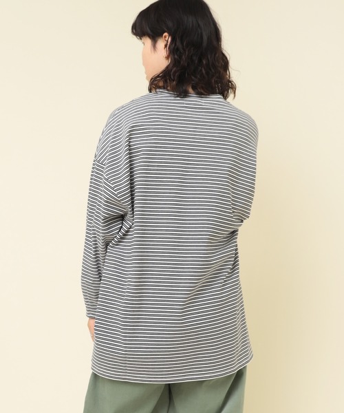 RNA-N(アールエヌエーエヌ)の「M2286 16/-OEボーダーオーバーサイズプルオーバー(Tシャツ/カットソー・レディース・グリーン/ホワイト×ブラック/ブルー/ベージュ・MEDIUM)」の18枚目の写真