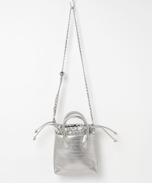 FREE STYLISTS（フリー スタイリスト）の「ショルダー巾着バッグ 2WAY（ショルダーバッグ・レディース・シルバー/ワイン/ブラック/オフホワイト・FREE）」の22枚目の写真