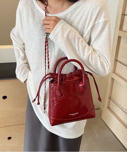 FREE STYLISTS（フリー スタイリスト）の「ショルダー巾着バッグ 2WAY（ショルダーバッグ・レディース・シルバー/ワイン/ブラック/オフホワイト・FREE）」の10枚目の写真