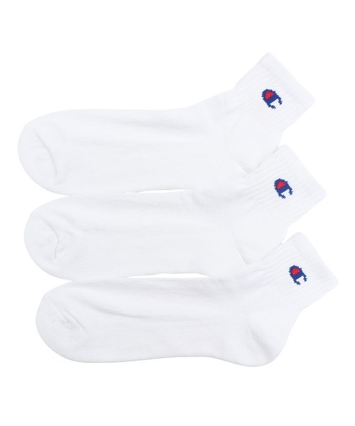 Champion(チャンピオン)の「Champion/チャンピオン クオーターレングスソックス3P(ソックス/靴下・メンズ・ブラック/マルチ/ホワイト・M/S/L)」の1枚目の写真