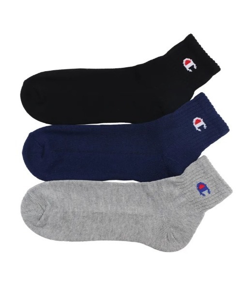 Champion(チャンピオン)の「Champion/チャンピオン クオーターレングスソックス3P(ソックス/靴下・メンズ・ブラック/マルチ/ホワイト・M/S/L)」の3枚目の写真