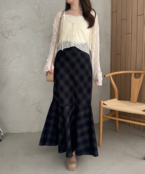 one after another NICE CLAUP（ワンアフターアナザーナイスクラップ）の「キャミソールセットカーディガン（カーディガン/ボレロ・レディース・ホワイト系その他/レッド系/アイボリー/ブラック系・FREE）」の7枚目の写真