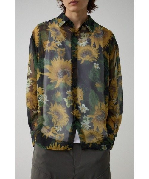 AZUL by moussy（アズールバイマウジー）の「シアー総柄長袖シャツ（シャツ/ブラウス・メンズ・グレー系その他/ブラック系その他/ホワイト系その他・FREE）」の3枚目の写真