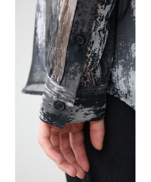 AZUL by moussy（アズールバイマウジー）の「シアー総柄長袖シャツ（シャツ/ブラウス・メンズ・グレー系その他/ブラック系その他/ホワイト系その他・FREE）」の15枚目の写真