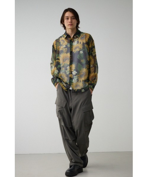 AZUL by moussy（アズールバイマウジー）の「シアー総柄長袖シャツ（シャツ/ブラウス・メンズ・グレー系その他/ブラック系その他/ホワイト系その他・FREE）」の12枚目の写真