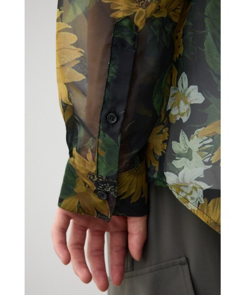 AZUL by moussy（アズールバイマウジー）の「シアー総柄長袖シャツ（シャツ/ブラウス・メンズ・グレー系その他/ブラック系その他/ホワイト系その他・FREE）」の5枚目の写真