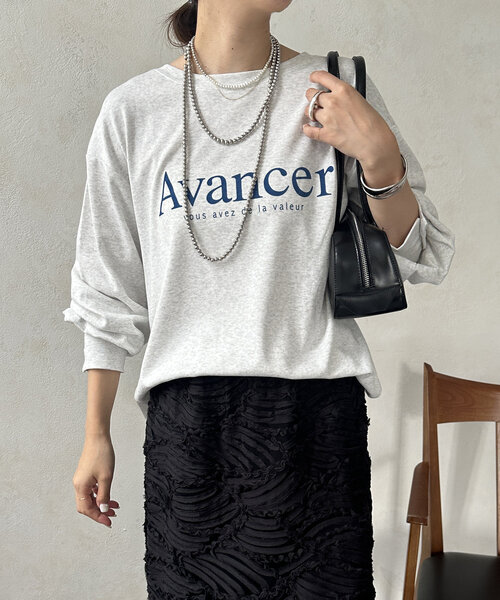 DouDou（ドゥドゥ）の「【WEB限定】AvancerシルケットロンTEE（Tシャツ/カットソー・レディース・グレー/オフホワイト/ブラック・FREE）」の2枚目の写真