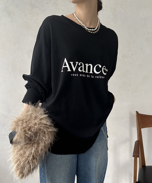 DouDou（ドゥドゥ）の「【WEB限定】AvancerシルケットロンTEE（Tシャツ/カットソー・レディース・グレー/オフホワイト/ブラック・FREE）」の3枚目の写真