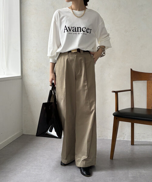 DouDou（ドゥドゥ）の「【WEB限定】AvancerシルケットロンTEE（Tシャツ/カットソー・レディース・グレー/オフホワイト/ブラック・FREE）」の4枚目の写真