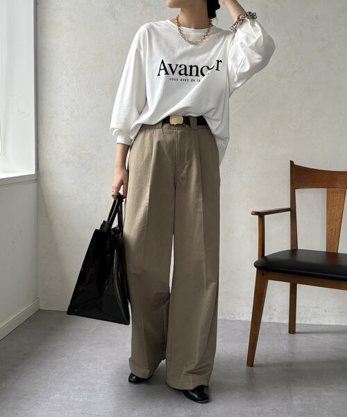 DouDou（ドゥドゥ）の「【WEB限定】AvancerシルケットロンTEE（Tシャツ/カットソー・レディース・グレー/オフホワイト/ブラック・FREE）」の5枚目の写真