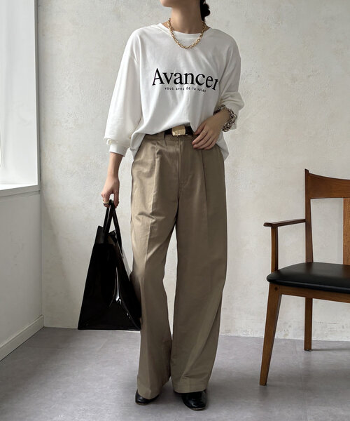 DouDou（ドゥドゥ）の「【WEB限定】AvancerシルケットロンTEE（Tシャツ/カットソー・レディース・グレー/オフホワイト/ブラック・FREE）」の6枚目の写真