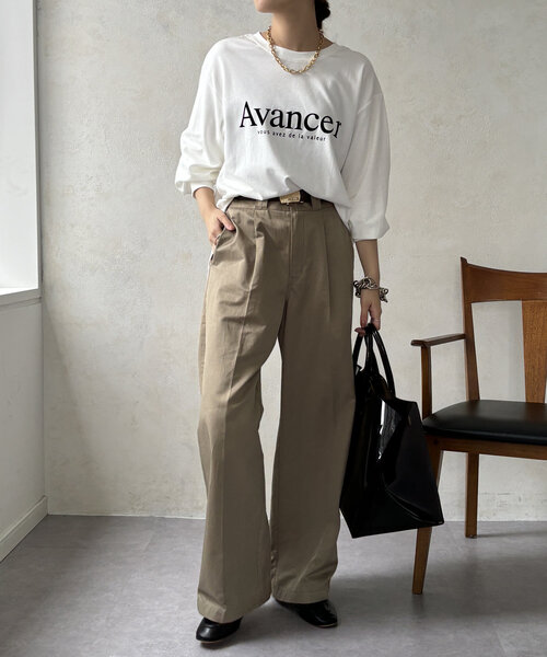 DouDou（ドゥドゥ）の「【WEB限定】AvancerシルケットロンTEE（Tシャツ/カットソー・レディース・グレー/オフホワイト/ブラック・FREE）」の7枚目の写真