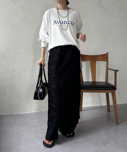 DouDou（ドゥドゥ）の「【WEB限定】AvancerシルケットロンTEE（Tシャツ/カットソー・レディース・グレー/オフホワイト/ブラック・FREE）」の22枚目の写真