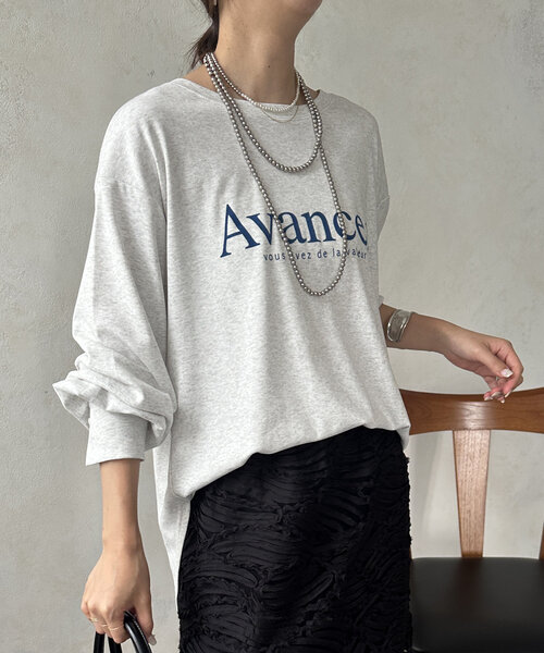 DouDou（ドゥドゥ）の「【WEB限定】AvancerシルケットロンTEE（Tシャツ/カットソー・レディース・グレー/オフホワイト/ブラック・FREE）」の15枚目の写真