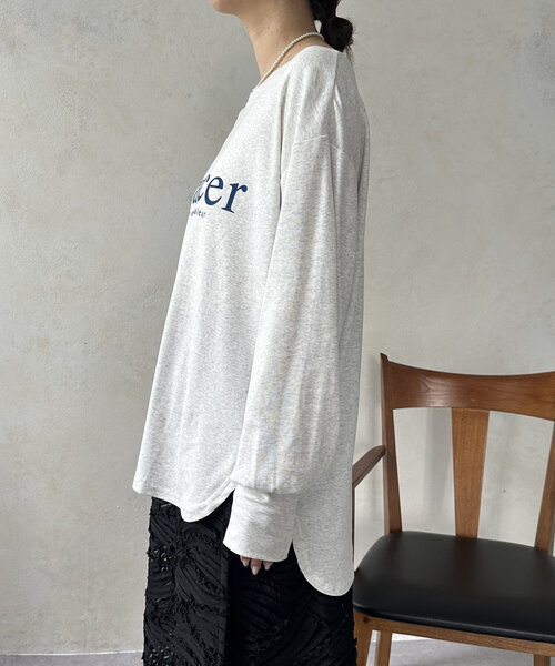 DouDou（ドゥドゥ）の「【WEB限定】AvancerシルケットロンTEE（Tシャツ/カットソー・レディース・グレー/オフホワイト/ブラック・FREE）」の19枚目の写真