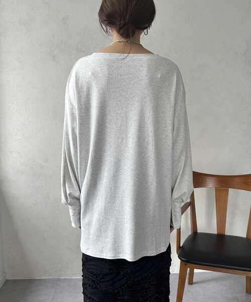 DouDou（ドゥドゥ）の「【WEB限定】AvancerシルケットロンTEE（Tシャツ/カットソー・レディース・グレー/オフホワイト/ブラック・FREE）」の20枚目の写真